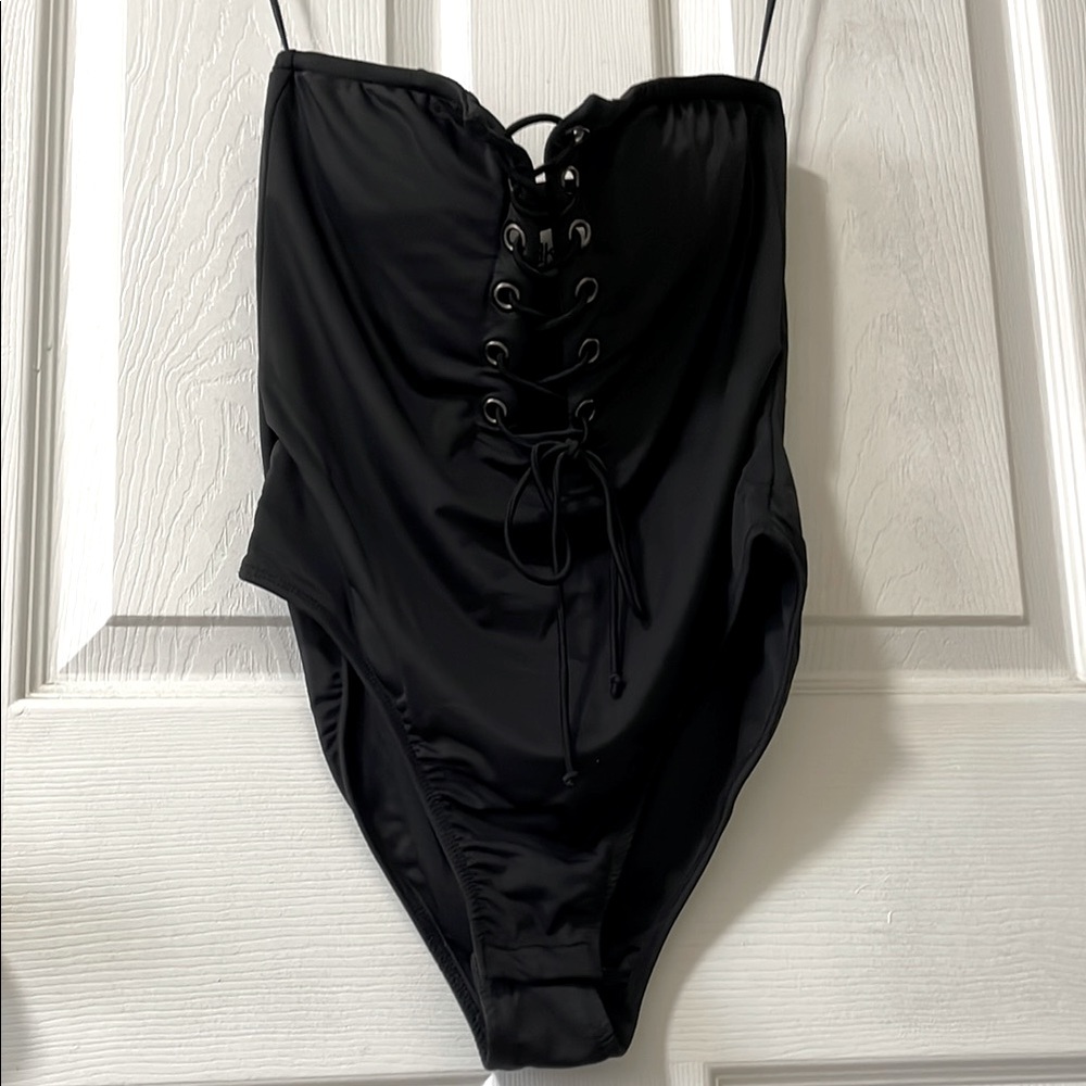 SEEK Black Lace-Up Bodysuit - New!